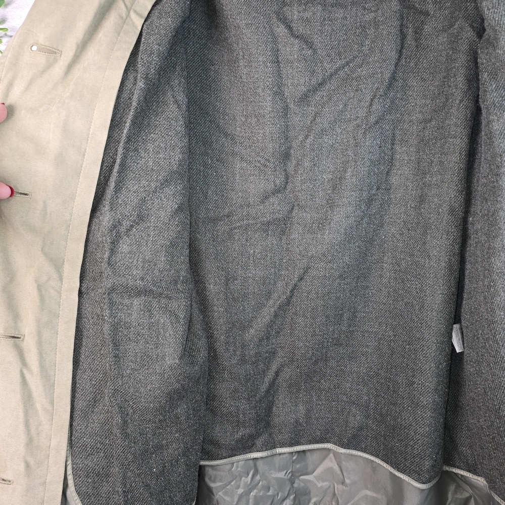 TALBOT MID LENGTH TRENCH COAT ZIP OUT LINER OLIVE GREEN WOMENS MED - Picture 3 of 8